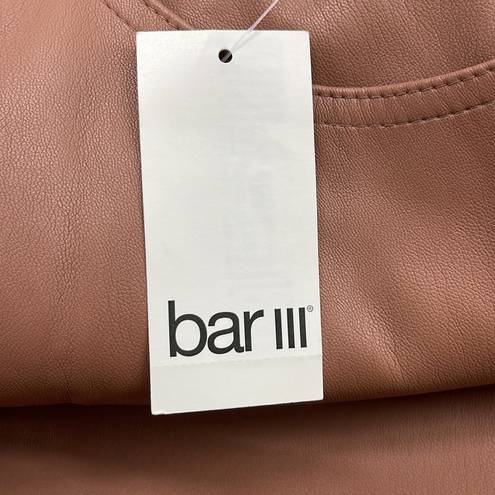 Bar III  NWT Clove Spice Faux-Leather High Waist Button-Fly Ankle Pants Size 6