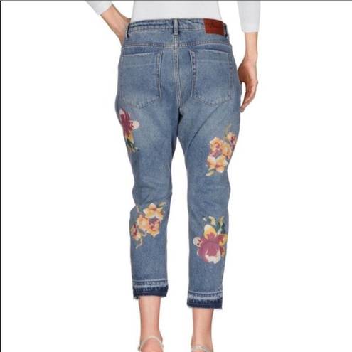 One Teaspoon  Orchid Saints Floral Slouch Boyfriend Capri Jeans 26