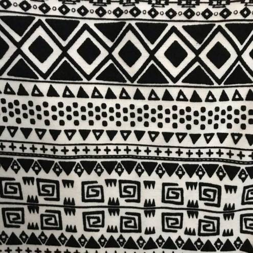 Iris  Tribal Print Black White Bodycon Pencil Skirt