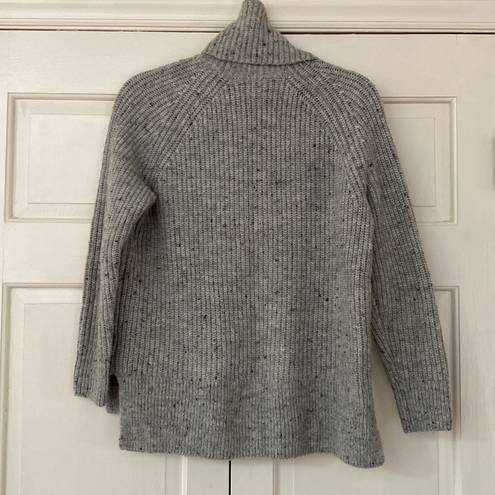 Madewell  Turtleneck Cowl Neck Sweater Gray Speckled Heathered Chunky Knit