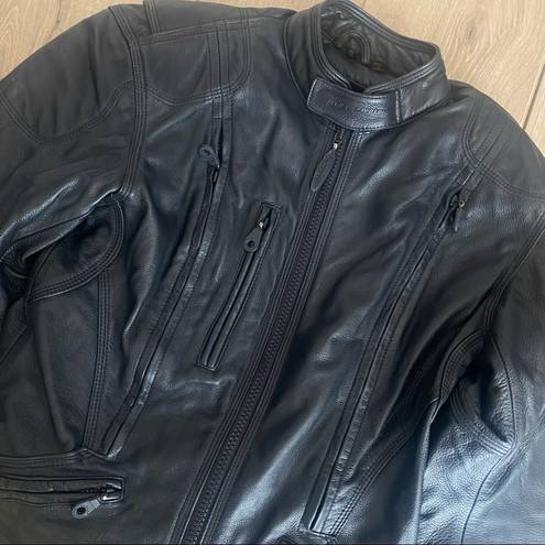 Harley Davidson womens  Motorcycle leather Riding jacket black FXRG armored