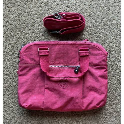Kipling  Digifly Coral Pink Laptop Messenger Book Bag