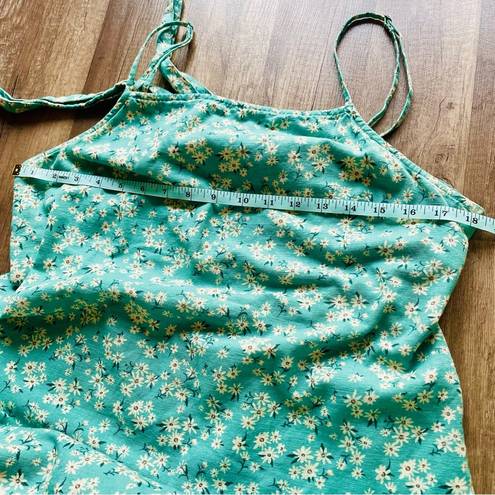 American Eagle  Teal Floral Mini Dress Large