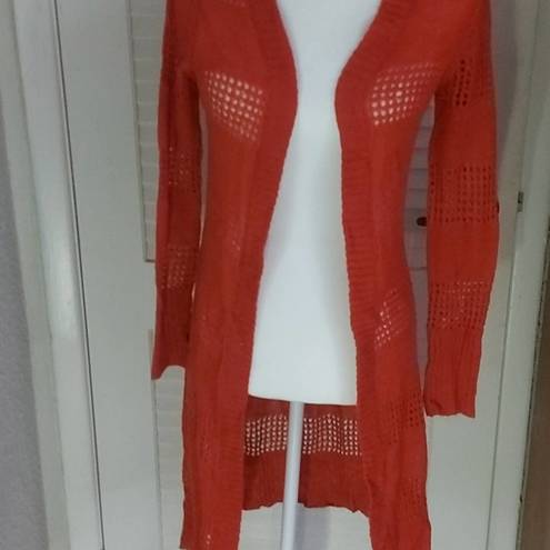 Mudd  Sweater Burnt Orange Long Sleeve Cardigan Size XS Vintage