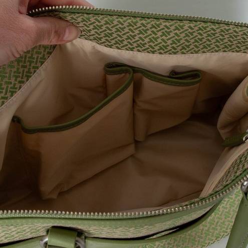 Talbots  Green Structured Leather Tote Handbag