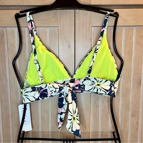 Raisin's  In Bloom Anya Tropical Floral Tie Back Bikini Top Size Large NEW