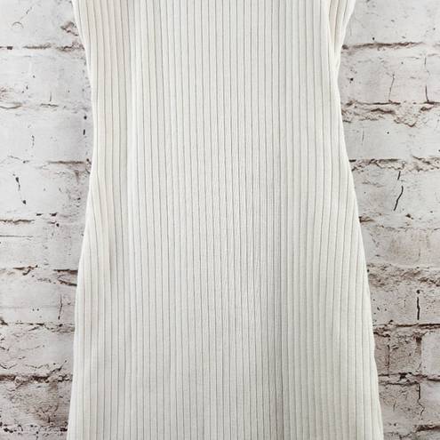 The Range  Primary Rib Carved Mini Dress in Lt Shell White Size XS Sleeveless