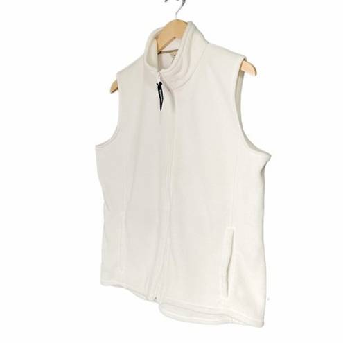 Woolrich  Fleece Vest Winter White Zip Front Microfleece Women’s Size Large