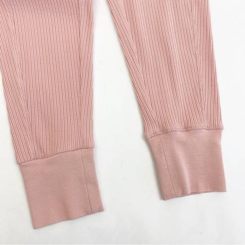 Anthropologie  X Daily Practice High Rise Ribbed Joggers: Blush Pink