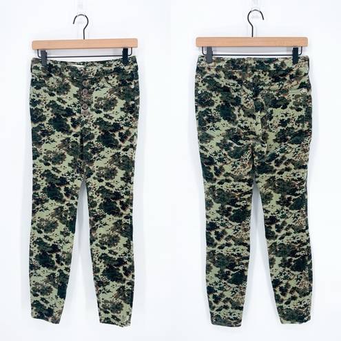 Pilcro  High Rise Skinny Camo Corduroy Pants Button Fly Green Size 27