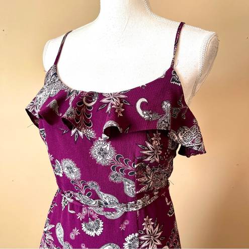 Charlotte Russe  | Plum Purple Floral Maxi Dress Sz M