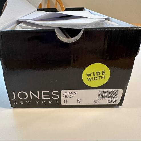 Jones New York  NWT Gianni Black Casual Comfort Flats WIDE WIDTH