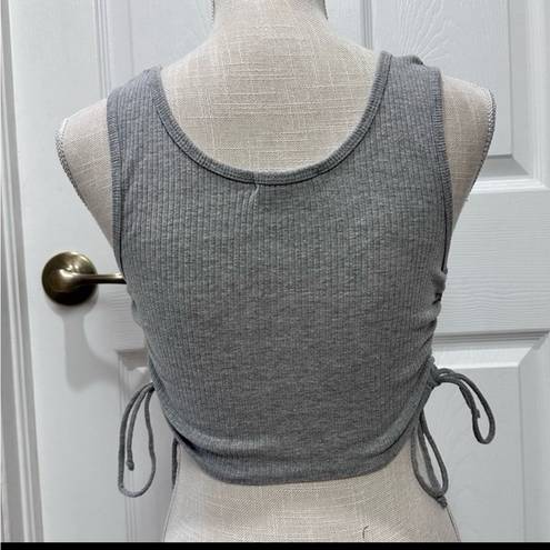 Live to be spoiled Grey tank crop/ scrunch top size M