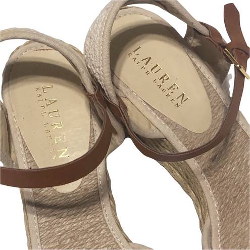 Ralph Lauren  Crochet Espadrille Wedge Sandals