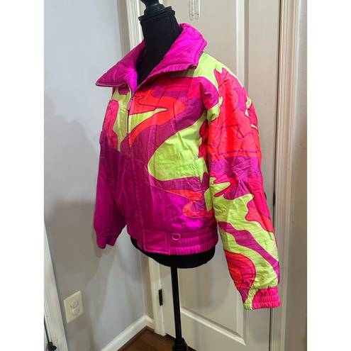 Vibrant Vintage 80s Snuggler Seattle Skiwear Neon Ski Jacket  Pink Medium RARE