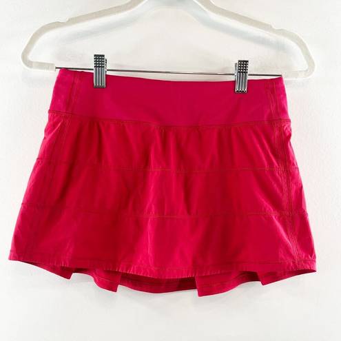 Lululemon  Pace Rival Tennis Golf Active Skirt Skort Mini Red Scarlet 4