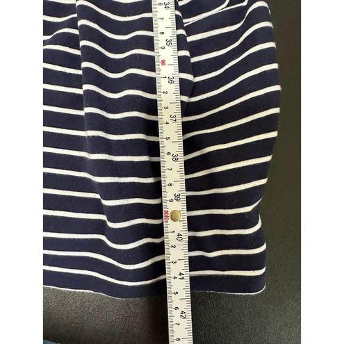 Isabel Maternity  Navy Blue White Striped T-Shirt Midi Dress Women's Size Large L