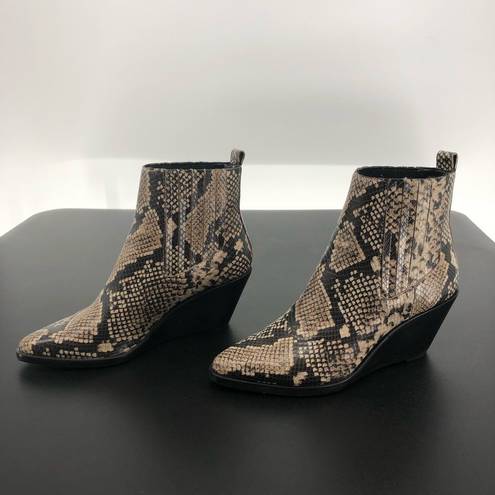 Treasure & Bond  Natalie Wedge Ankle Booties Boots Snakeskin