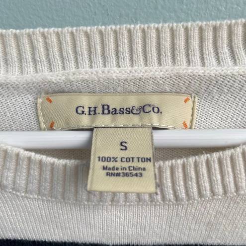 Krass&co GH Bass &  Navy Blue & White Striped Sweater Size Small