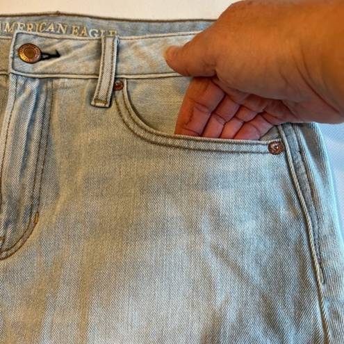 American Eagle  Womens Skirt SIze 10‎ Blue Denim Mini Distressed Mini Skirt