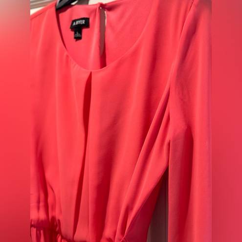 A Byer NWT A. BYER CORAL PINK LONG SLEEVE DRESS SIZE LG