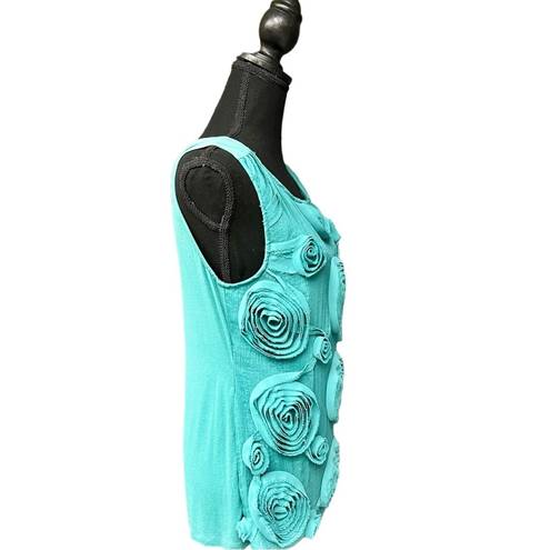 Yoana Baraschi Baraschi Teal Floral Embellished Top - M