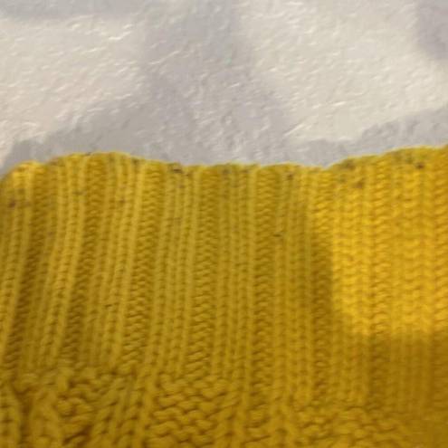 Krass&co LRL Lauren Jeans . Bright Yellow Chunky Cable Knit Turtleneck Sweater Sz Sm