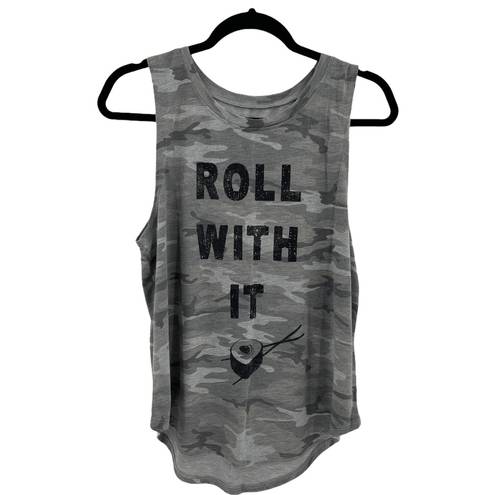 Grayson Threads Women's Camo "Roll With It" Sushi Graphic Tank Top