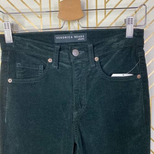 Veronica Beard  Kate 10” Skinny Corduroy Jeans in Forest Green Size US 24