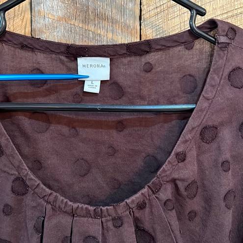 Merona  Swiss dot blouse size L