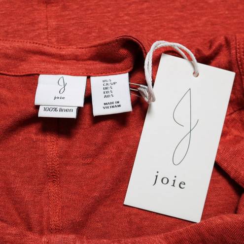 Joie  100% Linen Button Front Tank Top Burnt Rust Orange Size L