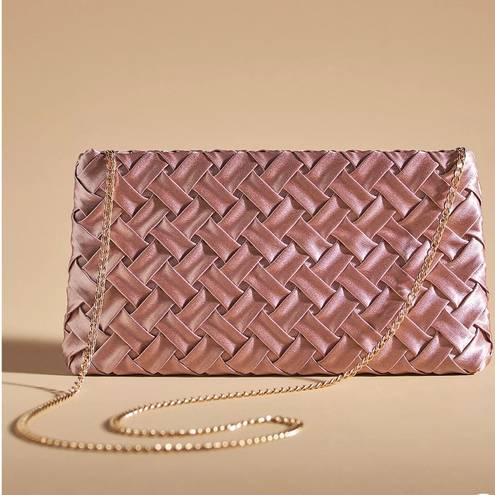 Anthropologie  Woven Satin Clutch Crossbody in Mauve