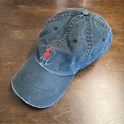 Polo  Ralph Lauren Faded Black Dad Hat Worn In Distressed