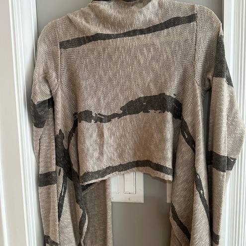 FATE. Duster Swearer Wrap Cardigan Dust Pink Grey Print Cropped Style Large