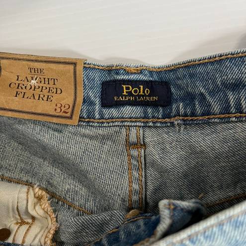 Polo $168 Womens  Ralph Lauren The Laight Cropped Flare Jeans Light Wash Size 32