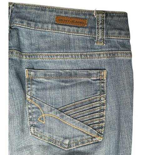 DKNY Vintage Y2K  Mid Rise Boot Cut Jeans with Stretch Slight Distressing Size 6