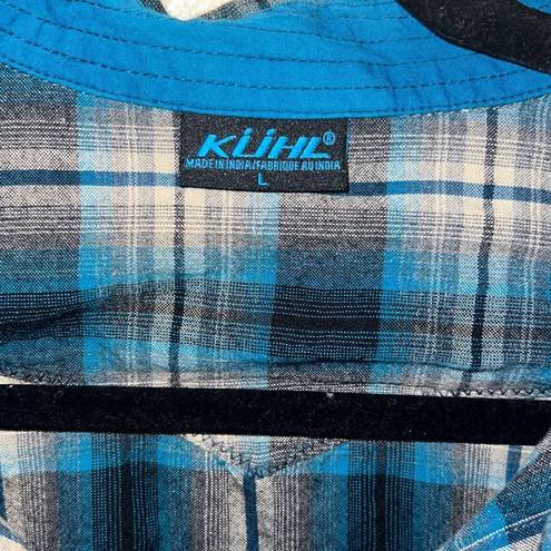 Kuhl ✨ Pearl Snap Shirt Womens Large Plaid Long Sleeve Outdoor Hiking Western ✨