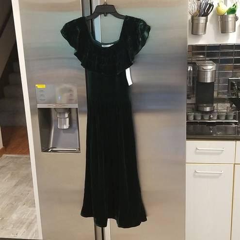 Hill House 💕💕 The Akilah Nap Dress ~ Emerald Green Velvet Small S NWT
