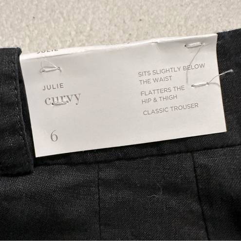 Loft Anne Taylor  Linen Julie Curvy Classic Trouser | Black | NWT