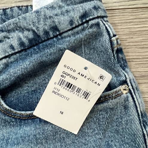 Good American NWT  Good Girlfriend Petite Plus Size Jeans Indigo112 | Light | 16