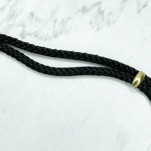 Twisted Gold Tone Black  Rope Butterfly Buckle Belt Size Small S