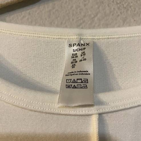 Spanx  Sweatshirt Size Small White Perfect Length Dolman 3/4 Sleeve Oversized