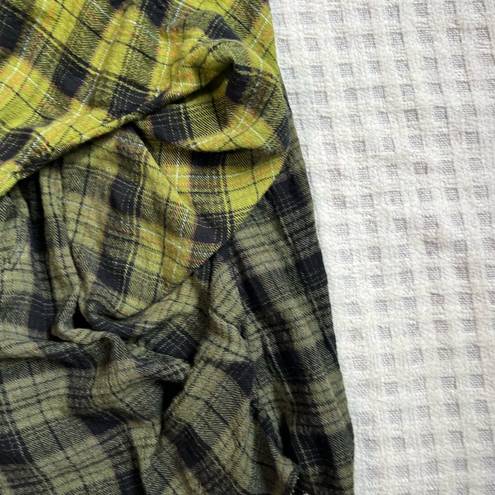 Free People  / We the Free You Wish Flannel Poncho Plaid Flannel size L