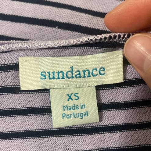 Edge Sundance maritime striped slouchy raw  v-neck tunic length tee lavender XS