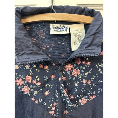 Northern Reflections Vintage Floral  Full Zip Windbreaker Jacket Women's Size M