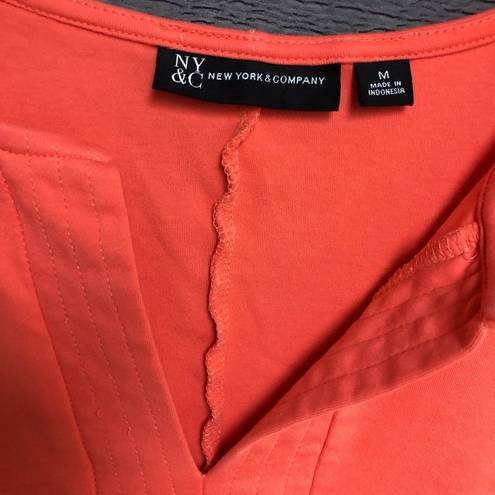 Krass&co New York , medium coral/orange V-neck sleeveless dress with pockets