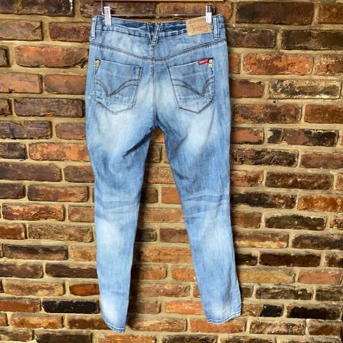 Only  Jeans Medium Wash Blue Distressed Denim Darlie Boyfriend Jeans Women's 8