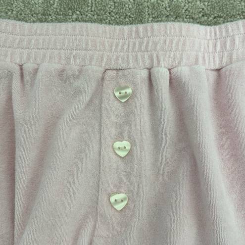 Stoney Clover Lane matching set baby pink terry cloth sweatshirt boxer short