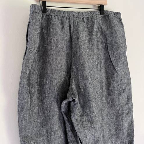 J.Jill  Linen Love Linen Women’s Wide Leg Crop Pants Grey Marl Size XL