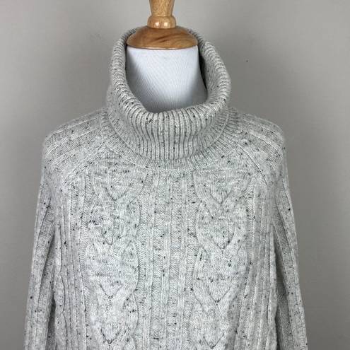 Krass&co The White Label  Sweater M Womens Gray Cable Knit Turtleneck‎ Wool Alpaca